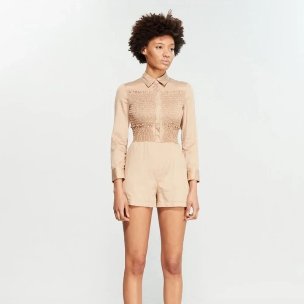 Maje Beige Sable Romper with Pockets in Size French 36 - Picture 1 of 8